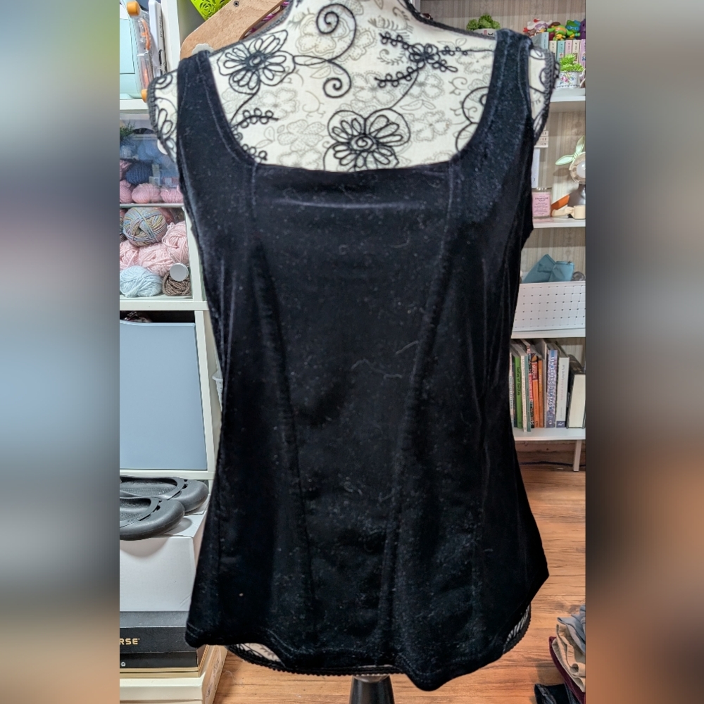 2pc Addition Elle Black Velvet Camisole Set